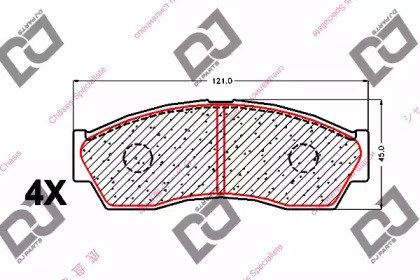 Комплект тормозных колодок DJ PARTS BP2022